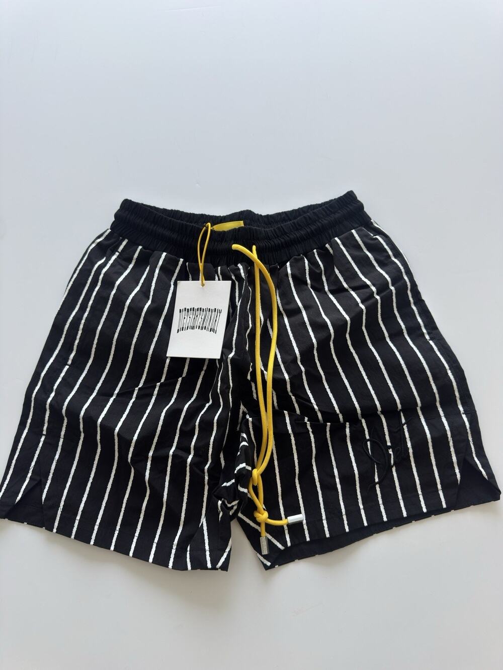Diet Starts Monday Mens' Pinstripe Shorts,Black Pin Small One Size